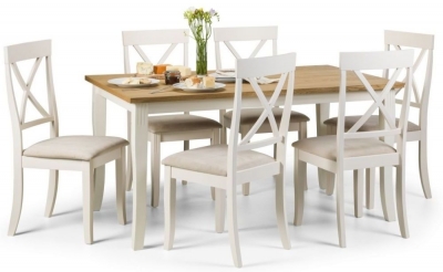 Product photograph of Davenport Ivory 6 Seater Dining Table With 6 Chairs from Choice Furniture Superstore