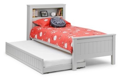 Maine Dove Grey Lacquer Pine Bookcase Bed
