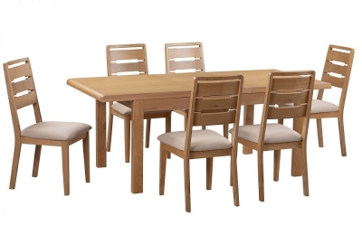 Product photograph of Curve Oak Extending 6-8 Seater Dining Table Set - Comes In 6 8 Chair Options from Choice Furniture Superstore