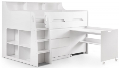 Jupiter Midsleeper Bed - Comes in White and Grey Oak Options