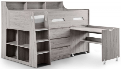 Product photograph of Jupiter Grey Oak Effect Midsleeper Bed from Choice Furniture Superstore