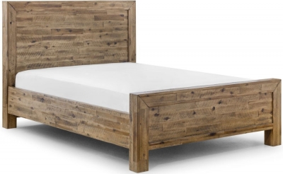 Product photograph of Hoxton Rustic Oak Acacia Bed - Comes In Double King And Queen Size Options from Choice Furniture Superstore