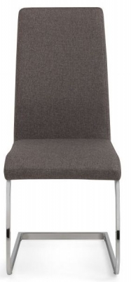 Product photograph of Set Of 2 Roma Grey Fabric Cantilever Dining Chair from Choice Furniture Superstore