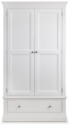 Product photograph of Clermont Combi 2 Door 1 Drawer Wardrobe - Comes In White And Light Grey Options from Choice Furniture Superstore