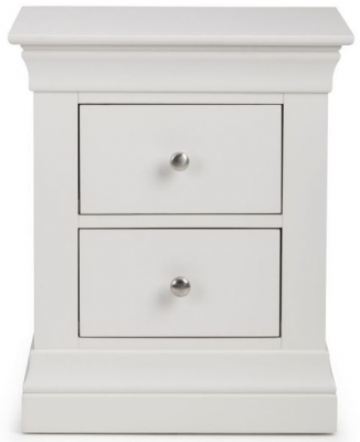 Clermont Pine 2 Drawer Bedside Cabinet - Comes in White and Light Grey Options