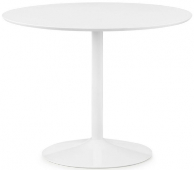 Product photograph of Blanco Pure White Effect Round Dining Table - 2 Seater from Choice Furniture Superstore