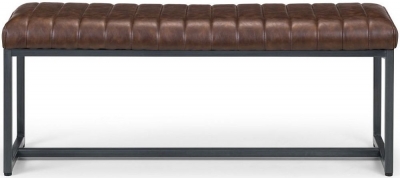 Product photograph of Brooklyn Brown Leather Dining Bench from Choice Furniture Superstore