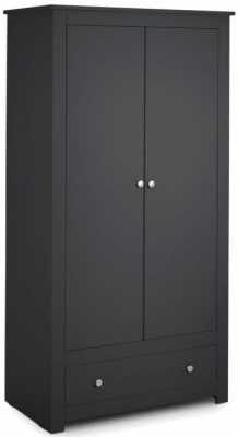 Product photograph of Radley Dark Grey 2 Door 1 Drawer Double Wardrobe from Choice Furniture Superstore