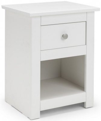 Product photograph of Radley Surf White 1 Drawer Bedside Cabinet from Choice Furniture Superstore