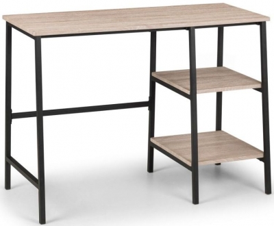 Product photograph of Tribeca Sonoma Oak And Black Metal Desk from Choice Furniture Superstore