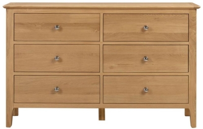 Product photograph of Cotswold Oak 6 Drawer Wide Chest from Choice Furniture Superstore