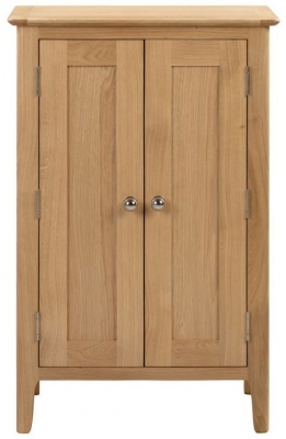 Product photograph of Cotswold Natural Satin Lacquer Oak Shoe Cupboard from Choice Furniture Superstore