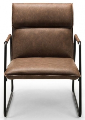 Product photograph of Gramercy Brown Leather Accent Chair Solid In Pairs from Choice Furniture Superstore