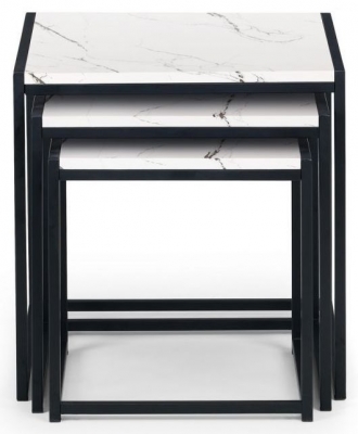 Product photograph of Tribeca White Marble Nest Of 3 Tables from Choice Furniture Superstore