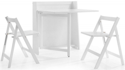 Product photograph of Helsinki 2 Seater Dining Set With 2 Folding Chairs - Comes In White And Light Grey Options from Choice Furniture Superstore