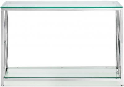 Product photograph of Miami Console Table - Comes In Glass Chrome And Glass Gold Options from Choice Furniture Superstore