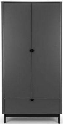 Product photograph of Chloe Storm Grey Double 2 Door 1 Drawer Wardrobe from Choice Furniture Superstore