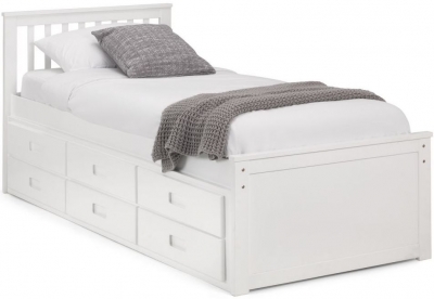 Product photograph of Maisie White Pine Captains Bed from Choice Furniture Superstore
