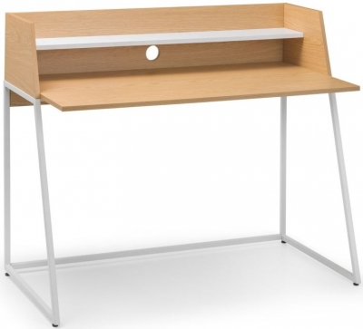 Product photograph of Palmer Oak Effect Metal Desk from Choice Furniture Superstore