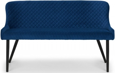 Product photograph of Luxe Blue High Back Bench from Choice Furniture Superstore
