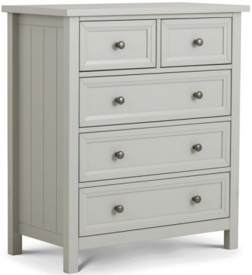 Maine Dove Grey Lacquered Pine 3+2 Drawer Chest