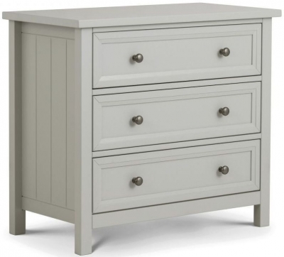 Product photograph of Maine Dove Grey Lacquered Pine 3 Drawer Chest from Choice Furniture Superstore