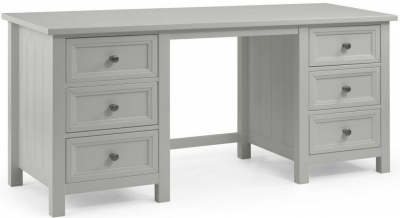 Maine Dove Grey Lacquer Pine 6 Drawer Dressing Table