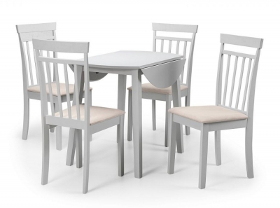 Product photograph of Coast Pebble Dropleaf 4 Seater Dining Set With 4 Chairs from Choice Furniture Superstore