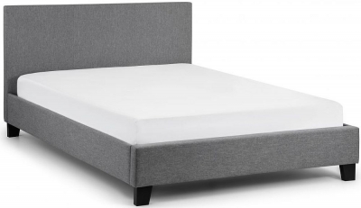 Rialto Light Grey Linen Fabric Bed - Comes in Single, Double and King Size Options