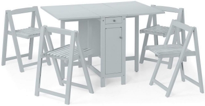 Product photograph of Savoy Light Grey Dining 4 Seater Set With 4 Chairs from Choice Furniture Superstore