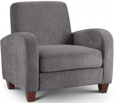 Product photograph of Vivo Dusk Grey Chenille Fabric 1 Seater Sofa from Choice Furniture Superstore