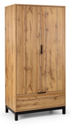 Product photograph of Bali Oak Effect 2 Door 1 Drawer Wardrobe from Choice Furniture Superstore