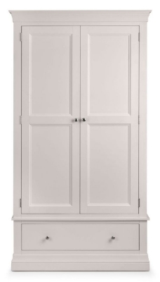 Product photograph of Clermont Soft Grey 2 Door 1 Drawer Double Wardrobe from Choice Furniture Superstore