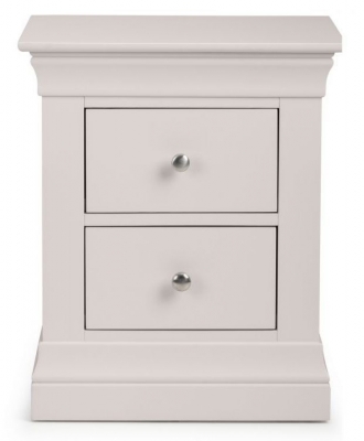 Product photograph of Clermont Soft Grey 2 Drawer Bedside Cabinet from Choice Furniture Superstore