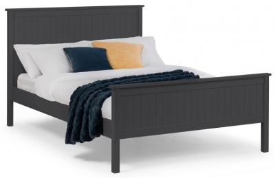 Maine Anthracite Lacquered Pine Bed - Comes in Single, Double and King Size Options