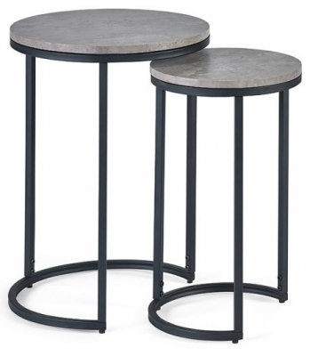 Product photograph of Staten Concrete Effect Round Nesting Side Table from Choice Furniture Superstore