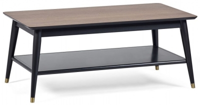 Product photograph of Findlay Walnut 110cm Coffee Table With Shelf from Choice Furniture Superstore