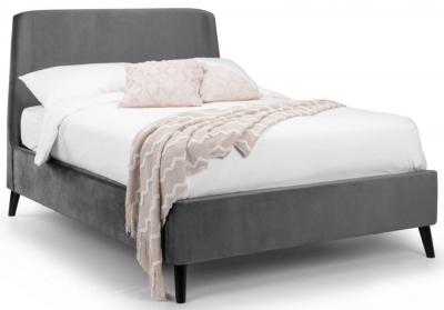 Frida Grey Fabric Bed Comes In Double And King Size Options