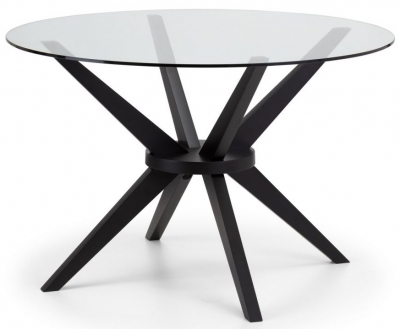 Product photograph of Hayden Black Lacquered Round Dining Table - 4 Seater from Choice Furniture Superstore