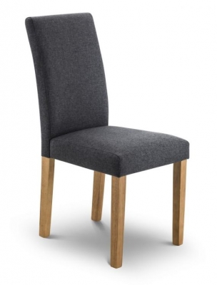 Product photograph of Hastings Oak And Slate Linen Fabric Dining Chair Sold In Pairs from Choice Furniture Superstore