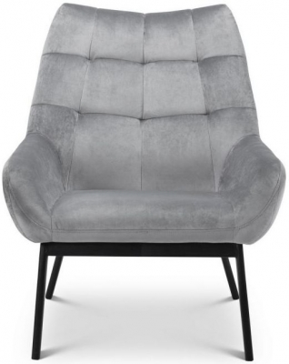 Product photograph of Lucerne Grey Velvet Fabric Dining Chair Sold In Pairs from Choice Furniture Superstore