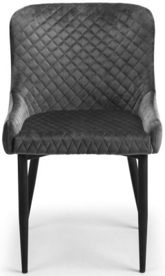 Product photograph of Luxe Grey Fabric Dining Chair Sold In Pairs from Choice Furniture Superstore