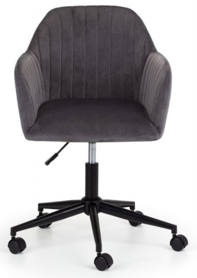 Kahlo Swivel Office Chair (Solid in Pairs) - Comes in Grey and Blue Velvet Fabric Options