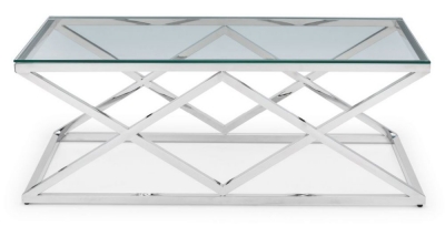 Product photograph of Biarritz Steel And Glass Coffee Table from Choice Furniture Superstore
