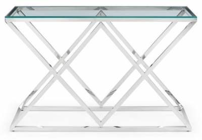 Product photograph of Biarritz Steel And Glass Console Table from Choice Furniture Superstore