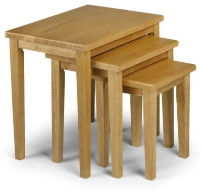 Product photograph of Cleo Oak Nest Of 3 Tables from Choice Furniture Superstore