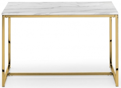 Scala White Marble and Gold 4 Seater Dining Table