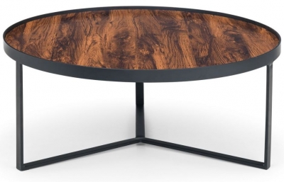 Product photograph of Loft Walnut Effect Top 90cm Round Coffee Table from Choice Furniture Superstore