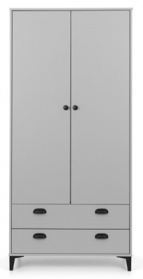 Product photograph of Lakers Grey Locker 2 Door Wardrobe from Choice Furniture Superstore