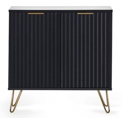 Product photograph of Murano Matte Black Compact 2 Door Sideboard Hairpin Legs from Choice Furniture Superstore